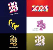 Big Set of 2023 Happy New Year logo text design 2023 number design template vector