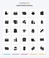 Creative Grocery 25 Glyph Solid Black icon pack  Such As easter. cart. credit. location. vegetable vector