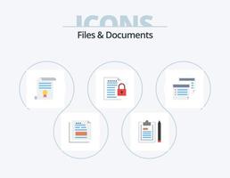 Files And Documents Flat Icon Pack 5 Icon Design. file. data. notepad. education. diploma vector