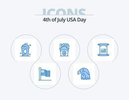 Usa Blue Icon Pack 5 Icon Design. scroll. food. cake. fastfood. independece vector