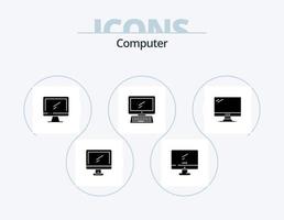 paquete de iconos de glifos de computadora 5 diseño de iconos. . vector