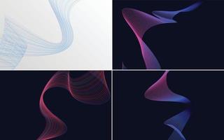 Collection of geometric minimal lines pattern set vector