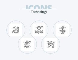 paquete de iconos de línea de tecnología 5 diseño de iconos. camara de video. web. cero. cámara. datos vector