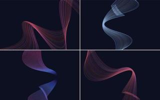 Collection of geometric minimal lines pattern set vector