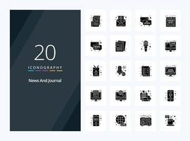 20 News Solid Glyph icon for presentation vector