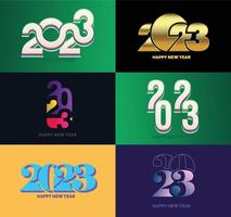 Big Set of 2023 Happy New Year logo text design 2023 number design template vector