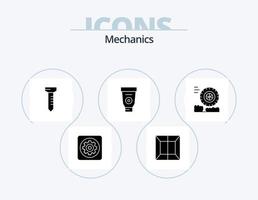 Mechanics Glyph Icon Pack 5 Icon Design. . motion. nail. friction. glue vector