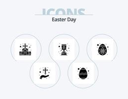 Easter Glyph Icon Pack 5 Icon Design. decoration. reward. festival. goblet. christian cross vector