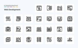 25 Web Development Line icon pack vector