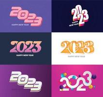 Big Collection of 2023 Happy New Year symbols Cover of business diary for 2023 with wishes vector