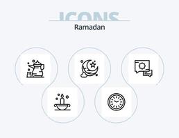 paquete de iconos de línea de ramadán 5 diseño de iconos. islam. donación. islámico. Ramadán. Asia vector