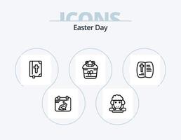 Easter Line Icon Pack 5 Icon Design. easter. egg. easter. easter egg. decoration vector