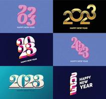 Big Collection of 2023 Happy New Year symbols Cover of business diary for 2023 with wishes vector