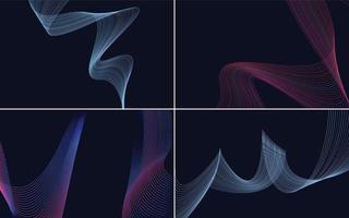 Collection of geometric minimal lines pattern set vector