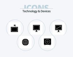 diseño de iconos del paquete de iconos de glifo de dispositivos 5. mostrar. pantalla. productos mostrar. muro vector