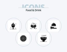 Food And Drink Glyph Icon Pack 5 Icon Design. cocktail. cafe. food. summer vector