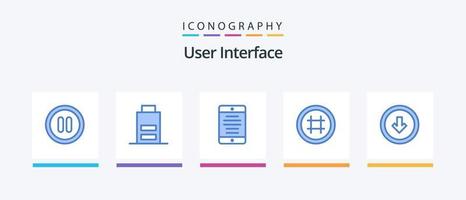 User Interface Blue 5 Icon Pack Including user. arrow. mobile phone. user. interface. Creative Icons Design vector