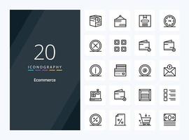 20 Ecommerce Outline icon for presentation vector