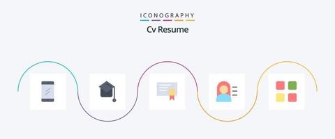 Cv Resume Flat 5 Icon Pack Including math. calculator. certificate. calc. girl vector