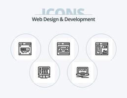 diseño web y línea de desarrollo icon pack 5 diseño de iconos. . Página web. Internet. web. gráfico vector