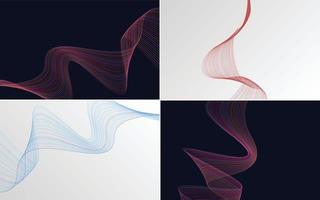 Modern wave curve abstract vector background pack for flyers. presentations. and brochures