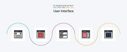 User Interface Line Filled Flat 5 Icon Pack Including right. communication. user. user. interface vector