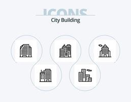 City Building Line Icon Pack 5 Icon Design. . office. vector