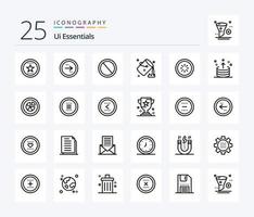 Ui Essentials 25 Line icon pack including colour. bucket. interface. ui. garbage vector