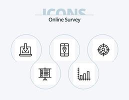 Online Survey Line Icon Pack 5 Icon Design. . six sides. dollar. shape. man vector