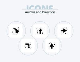 paquete de iconos de glifo de flecha 5 diseño de iconos. bien. flecha. compartir. derecho. arriba vector