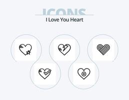 paquete de iconos de línea de corazón 5 diseño de iconos. . amar. informe. corazón. favorito vector