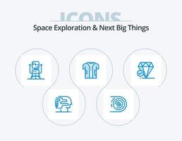 exploración espacial y próximas grandes cosas blue icon pack 5 diseño de iconos. tela. digital. biochip. ropa. médico vector