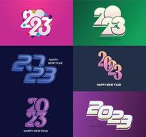 Big Set of 2023 Happy New Year logo text design 2023 number design template vector