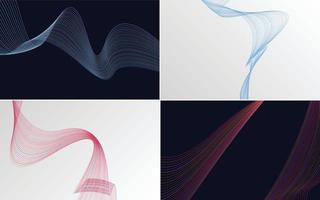 Collection of geometric minimal lines pattern set vector