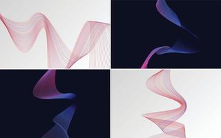 Modern wave curve abstract vector background pack for a contemporary and clean design