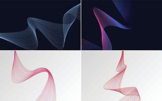 Wave curve abstract vector background pack for a trendy and stylish look