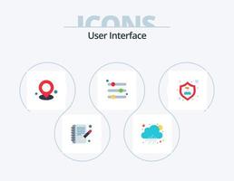 interfaz de usuario paquete de iconos planos 5 diseño de iconos. proteger. acción. línea de corriente. preferencia vector