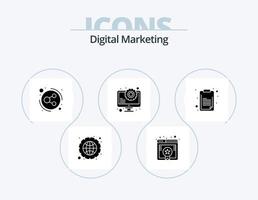 paquete de iconos de glifo de marketing digital 5 diseño de iconos. lista. SEO conexión. mejoramiento. Blog vector