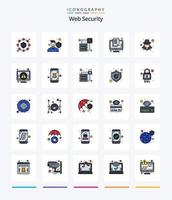 Creative Web Security 25 Line FIlled icon pack  Such As anonymous. information. data. document. classified vector