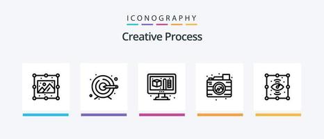 Creative Process Line 5 Icon Pack Including design. process. process. creative. process. Creative Icons Design vector