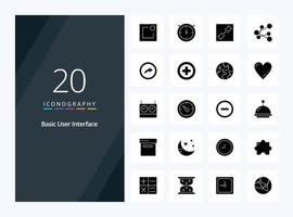 20 Basic Solid Glyph icon for presentation vector