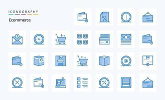 25 Ecommerce Blue icon pack vector