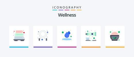 Wellness Flat 5 Icon Pack Including . salad. water. healthy. teeth care. Creative Icons Design vector