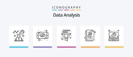 Data Analysis Line 5 Icon Pack Including price tag. report. digital. monitoring. business. Creative Icons Design vector