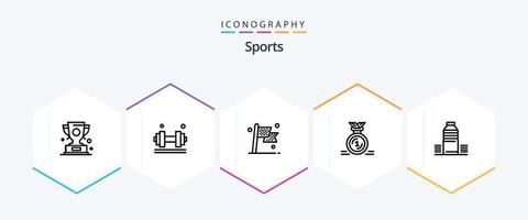 Sports 25 Line icon pack including first. award. gym. flag. destination vector