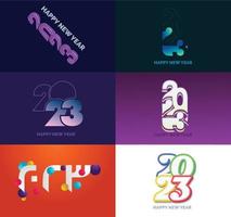 Big Set of 2023 Happy New Year logo text design 2023 number design template vector