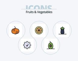 diseño de iconos llenos de línea de frutas y verduras paquete de iconos 5. . . pimientos. verdura. alimento vector