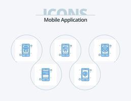 Mobile Application Blue Icon Pack 5 Icon Design. mobile. phone. buy. iphone. app vector