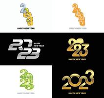 Big Set of 2023 Happy New Year logo text design 2023 number design template vector