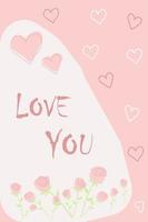 Postcard I love you. St. Valentine's Day. Wedding. Declaration of love. vector